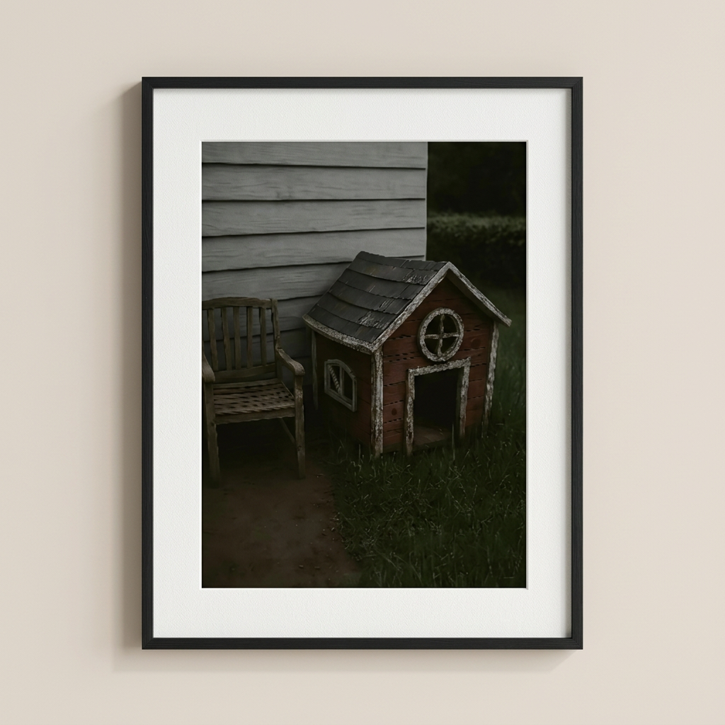 Poster: The Doghouse, framed in a white wood frame