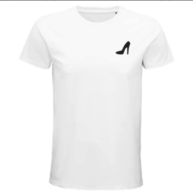 White t-shirt with the quote Organic Fitted Tee — Heel